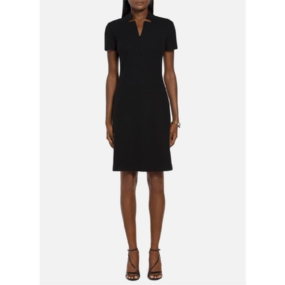 St. John Caviar Micro Boucle Knit Wool Blend Dress Black-8 - Picture 5 of 8